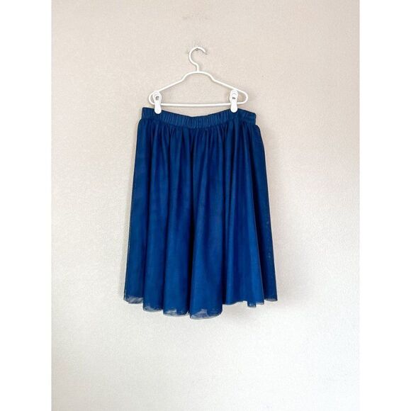Modcloth Navy Tulle Skirt, Size Large - Picture 4 of 5
